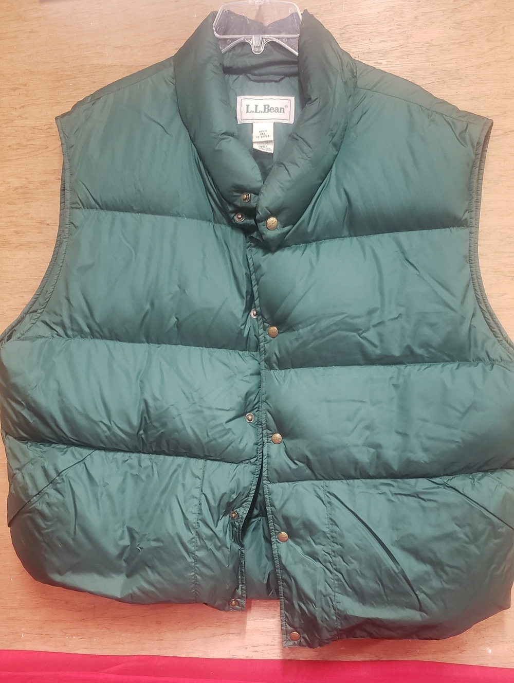 Mens LL Bean Green Puffer Vest XXL